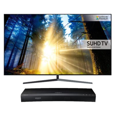 Samsung UE65KS8000 Silver - 65inch 4K Ultra HD TV with Quantum Dot Colour + UBDK8500 Black - Smart 4K Blu-Ray Player with Built-in WiFi Samsung UE65KS8000 Silver - 65inch 4K Ultra HD TV with Quantum Dot Colour + UBDK8500 Black - Smart 4K Blu-Ray Player with Built-in WiFi